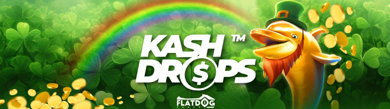Bannière promotionnelle Kash Drops de FlatDog Games